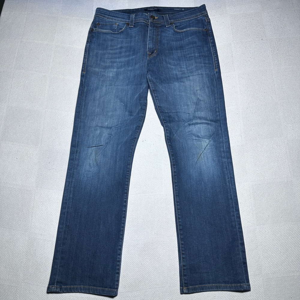 Fidelity Denim Jimmy Jeans 33x30 Slim Straight Clampdown Dark Blue USA Made